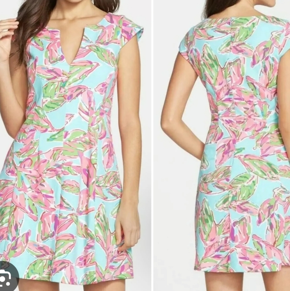 Fit and Flare Blue Floral Dress by Lilly Pulitzer